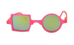 Sunglasses Mirror Patchwork - Neon pink