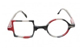 Digital gaming glasses Patchwork - Grey white and red mosaic
