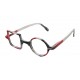 Digital gaming glasses Patchwork - Grey white and red mosaic