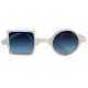 Patchwork Sunglasses - Patchwork Sunglasses - White with blue gradient lenses